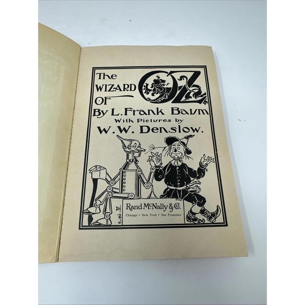 Baum, L. Frank. The Wizard of Oz  [1900] 1956 Rand McNally USA W.w. Denslow  VGC - Picture 2 of 7